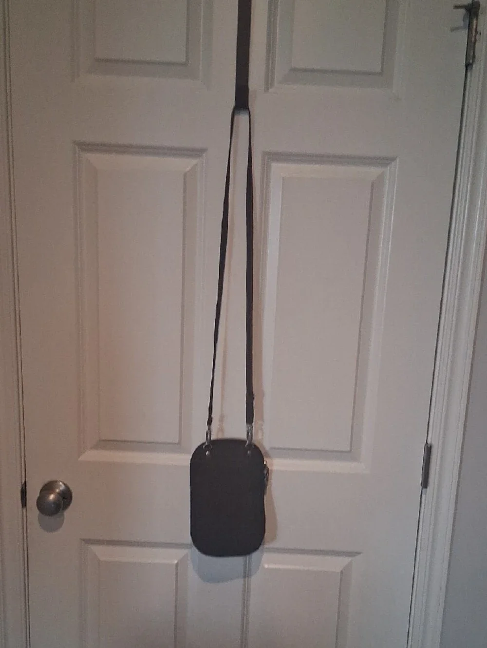 Baggalini Chocolate Brown Crossbody Bag with Red Stitching